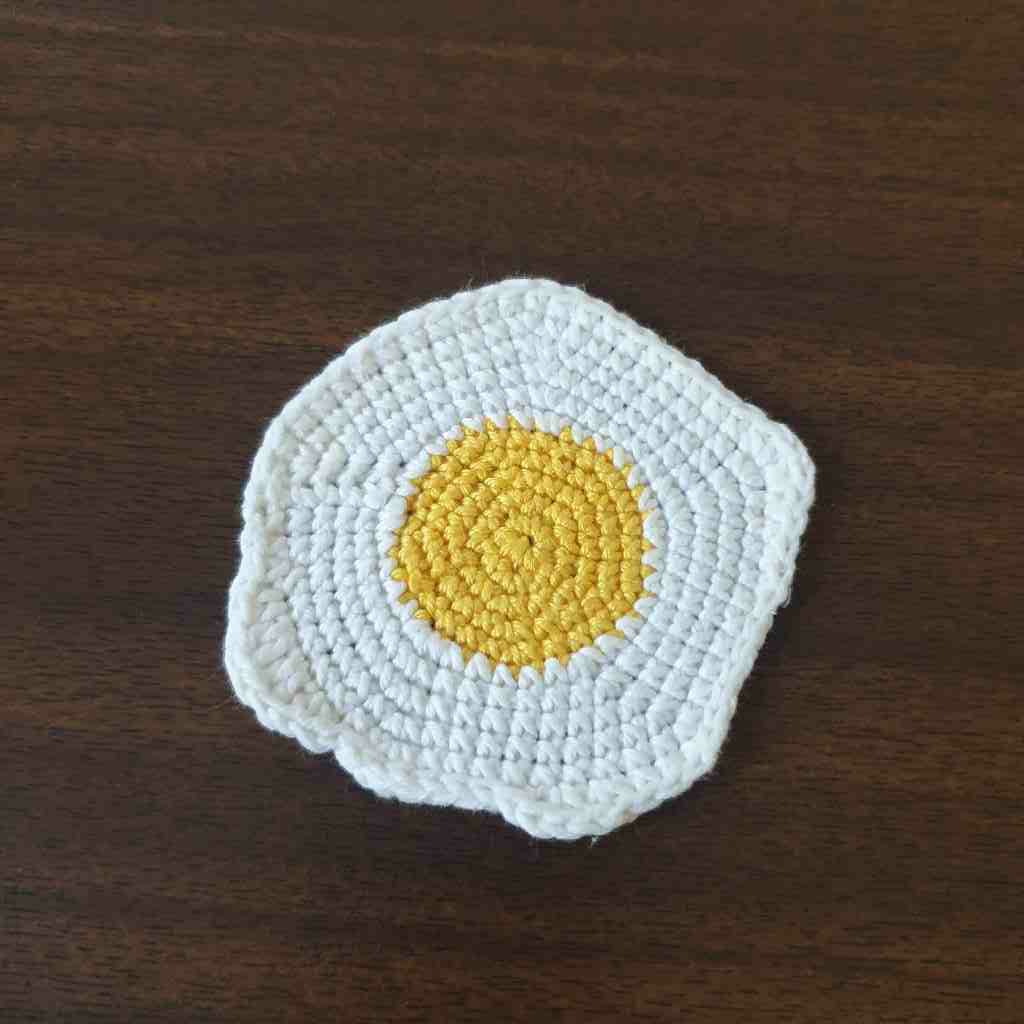 Crochet Bread and Eggs Coasters  IMG # 1