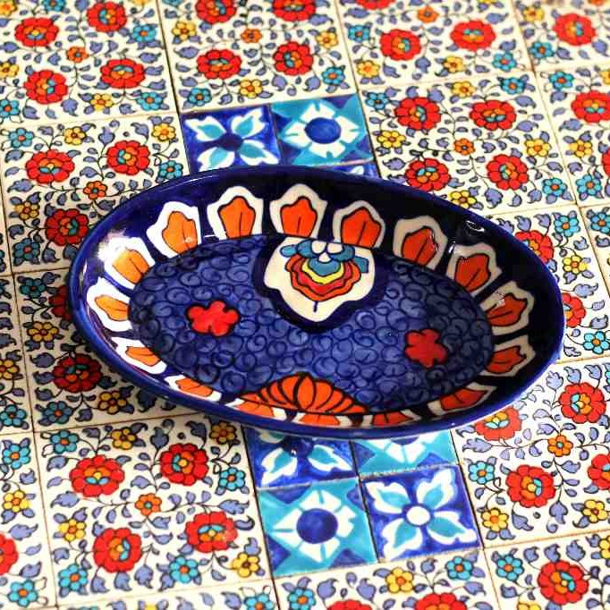 Blue Pottery Over Tray IMG # 1