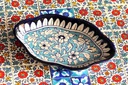 Blue Pottery Flower Dish IMG # 1