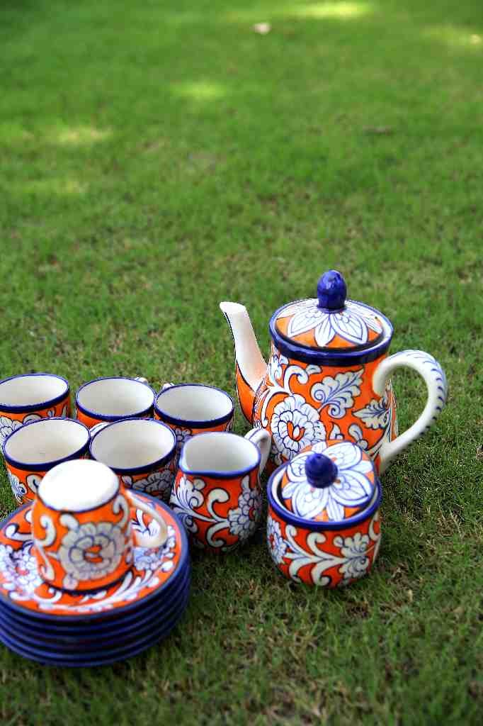 Blue pottery Tea Set  - Duplicate IMG # 1