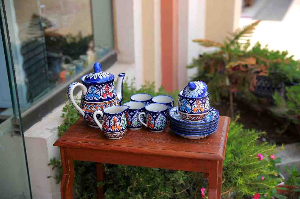 Blue pottery Tea Set - Duplicate IMG # 1