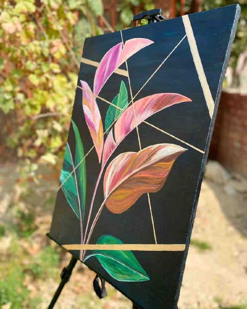 Tropical Leaf Abstract Painting IMG # 1