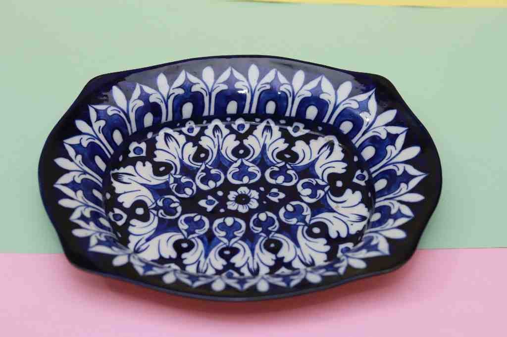 Blue Pottery Rice Dish - Duplicate IMG # 2