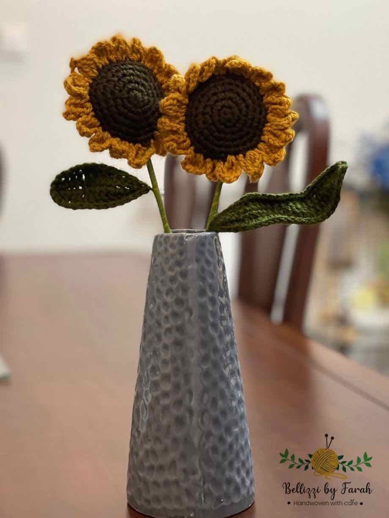 Crochet Sunflower one Stem IMG # 1