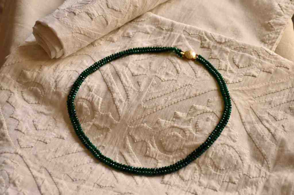 Deep green Emerald Necklace