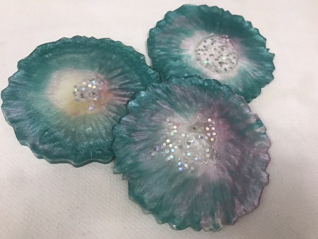 Resin coasters set of 3