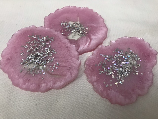 Resin coasters or lids  set of three