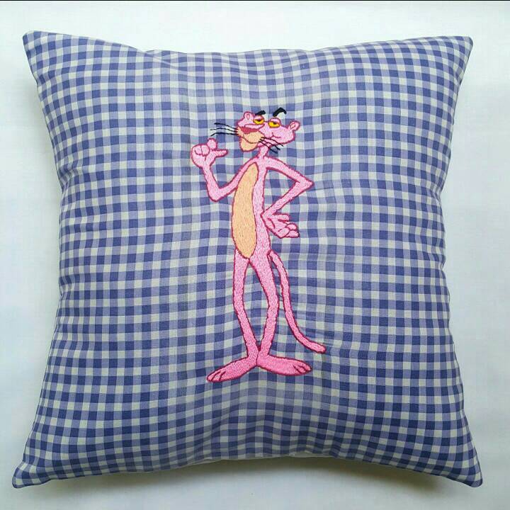 Checkered Pink Panther Cushion Cover