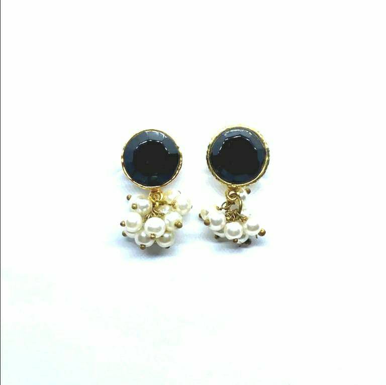 Black Round Tops with Pearls
