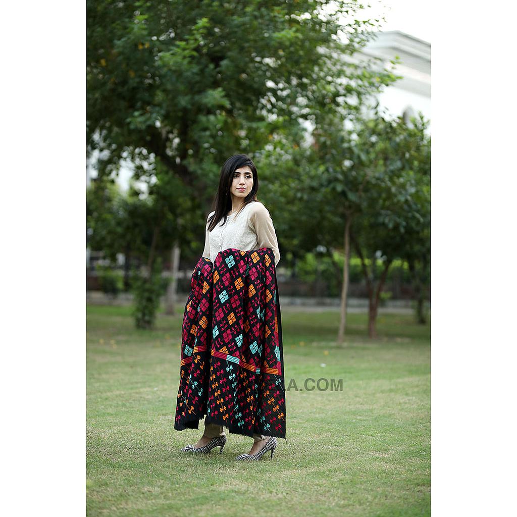 Embroidered Phulkari Shawl