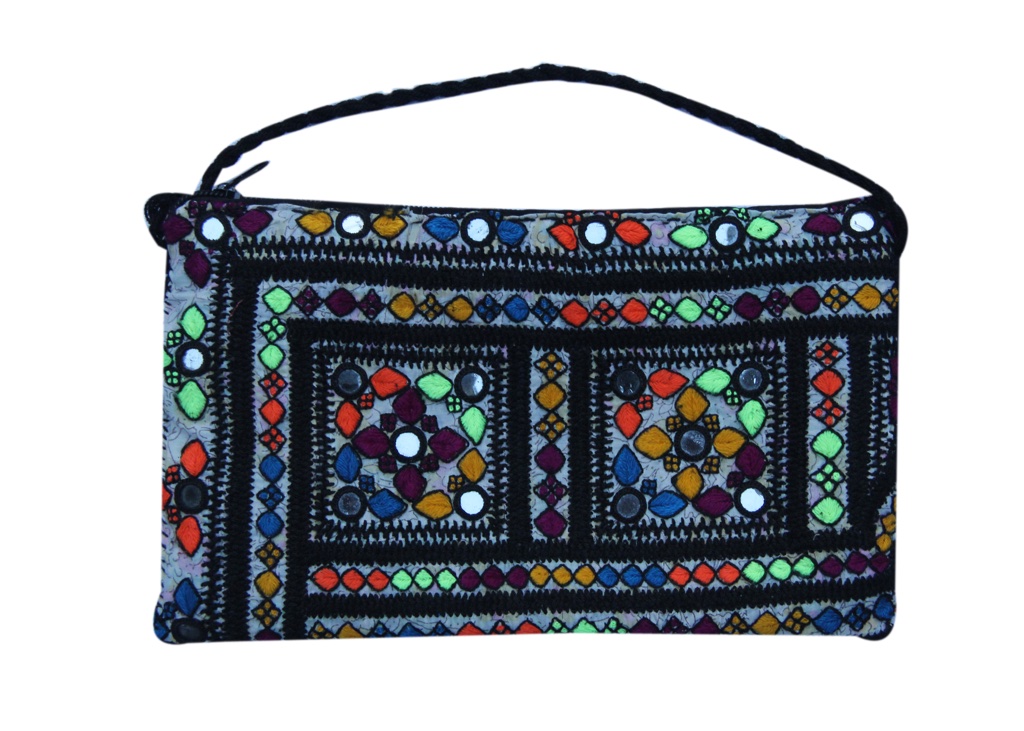 Sakhar Mirror Work Pouch