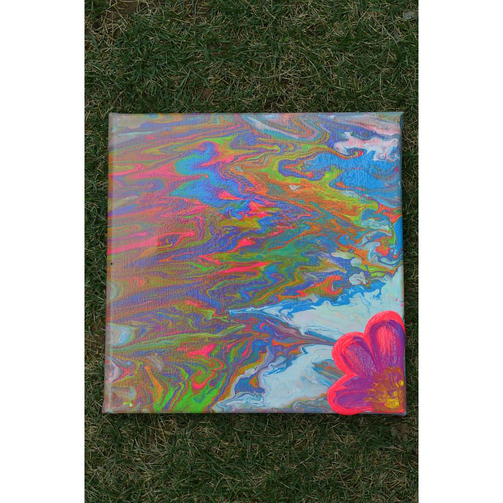 Acrylic Pour along with Knife Art