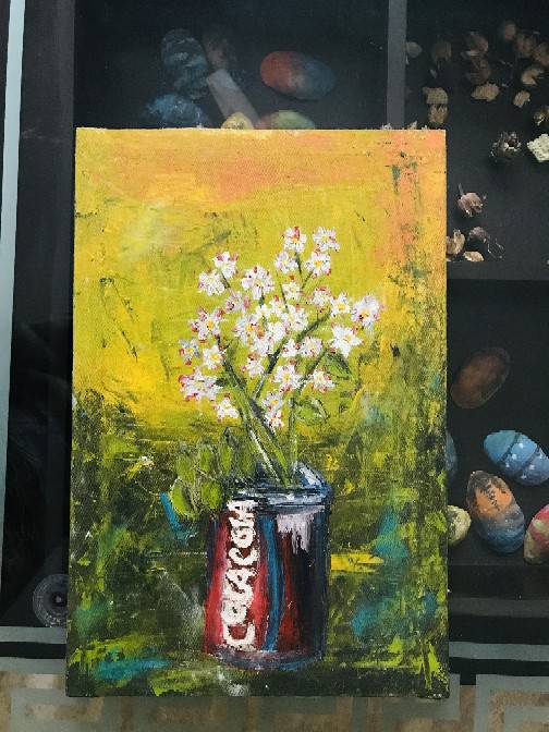 Coca-Cola &amp; floral painting