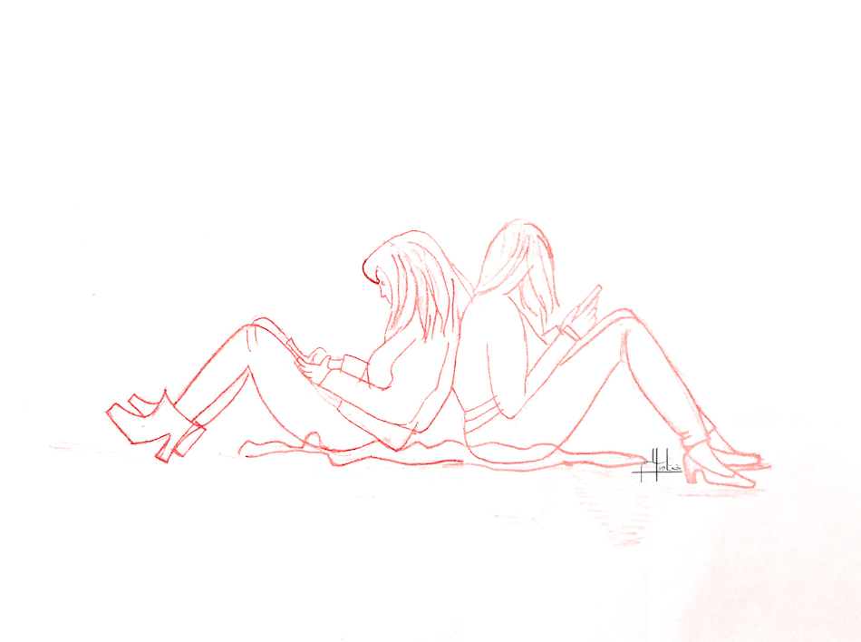 Busy Together - Line Art