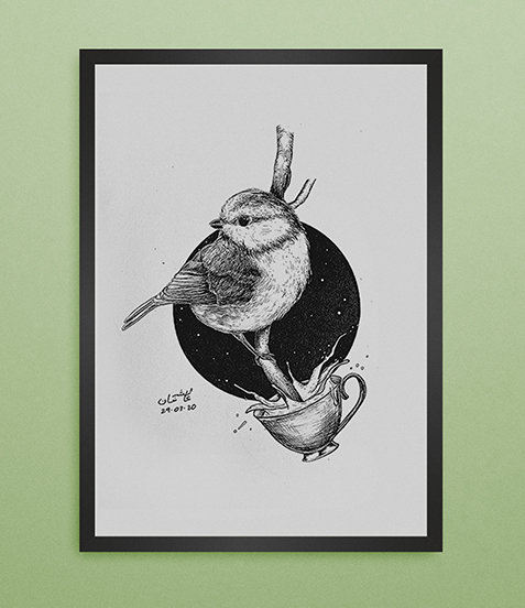 'Bird in a Teacup' Artwork