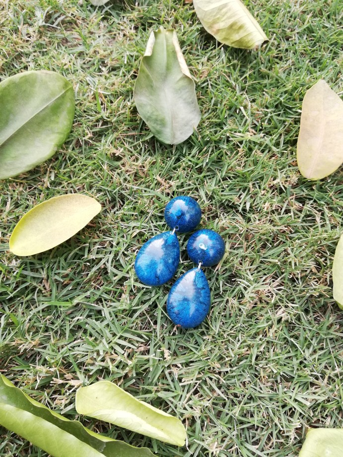 Teal Blue Teardrop Earrings