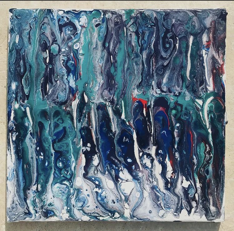 Abstract art on canvas 12”x12”
