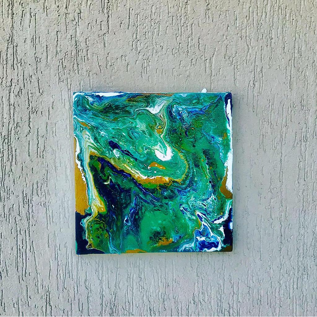 Abstract art on 8”x8” canvas 