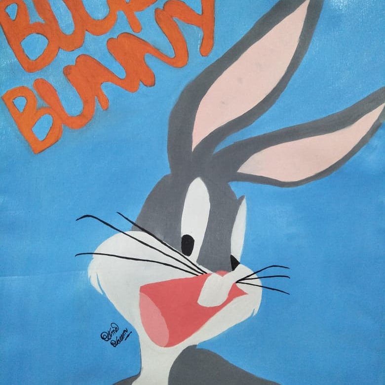 Animated cartoon character bugs bunny