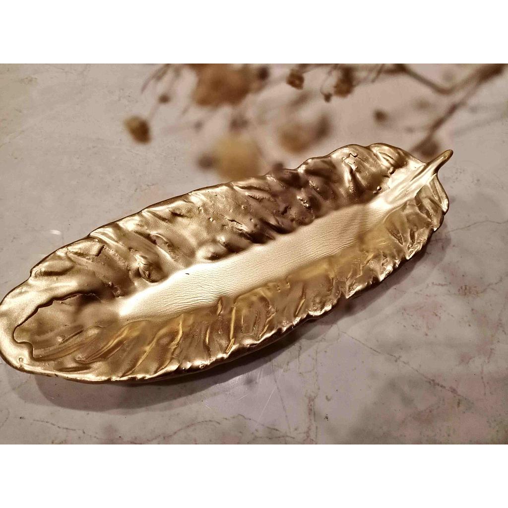 Gold Feather Trinket Dish
