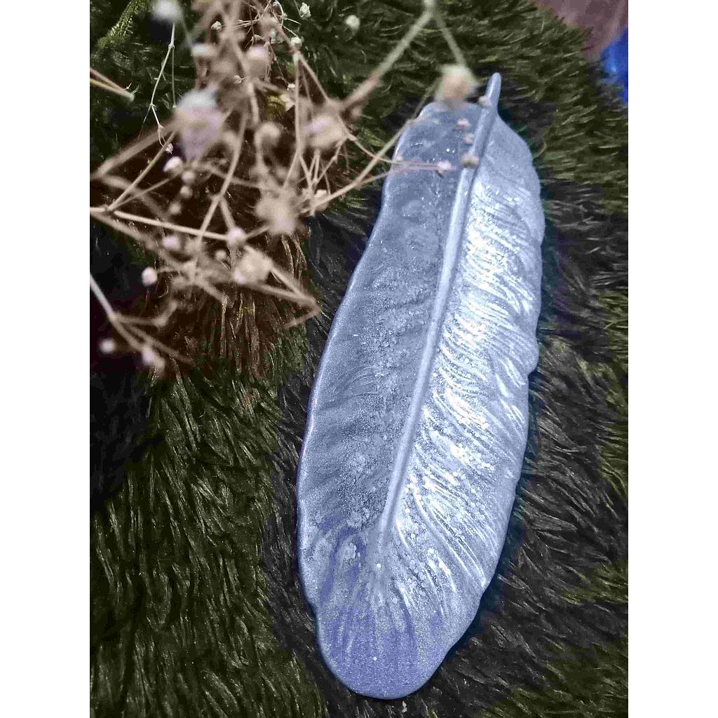 Silver feather trinket dish