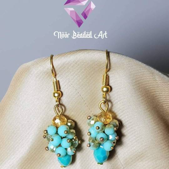 Beaded Grapes Earring