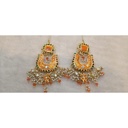 Multicolored Gold Plated Silver Earrings with Pearls
