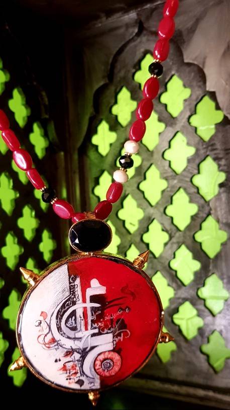 Red and white calligraphy