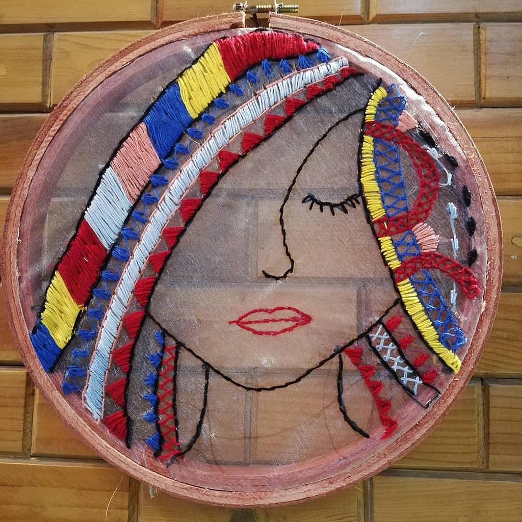 8&quot; Vibrant embroidered girl