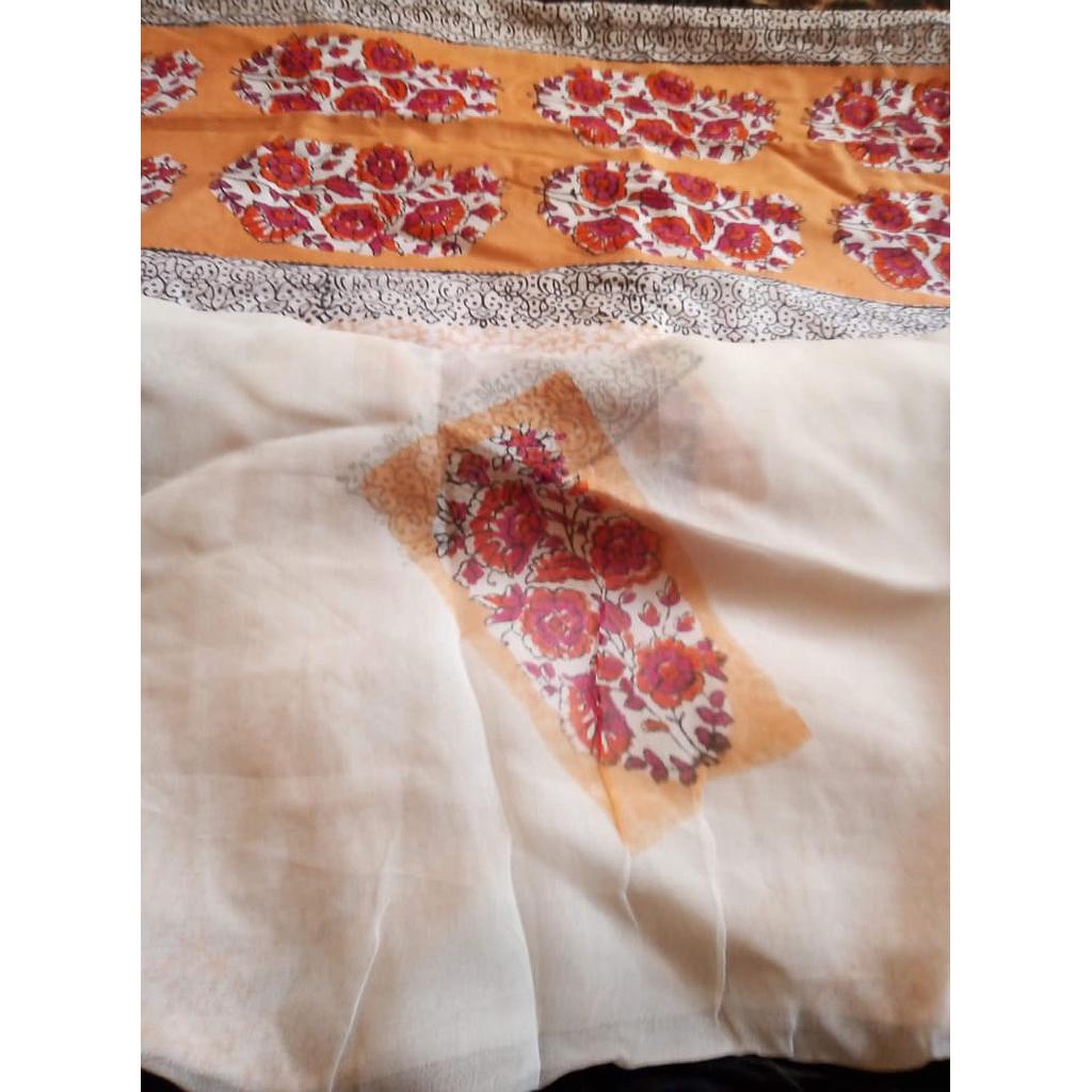 Unstitched Block Printed 2pc Suit