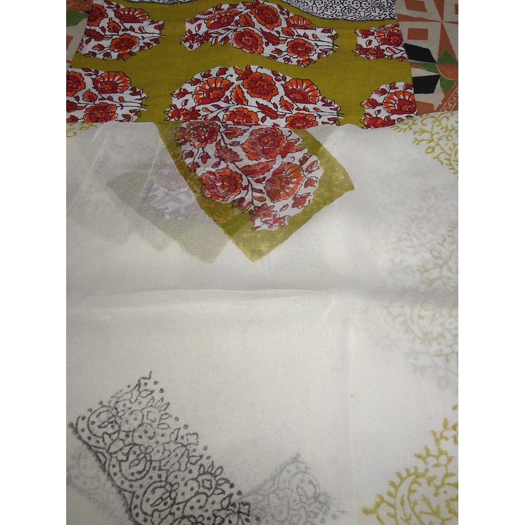 Unstitched Block Printed 2pc Suit