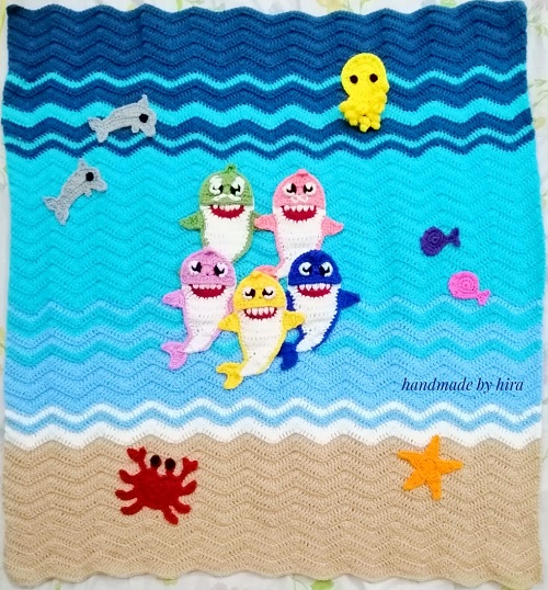 Baby Shark Themed Baby Blanket 