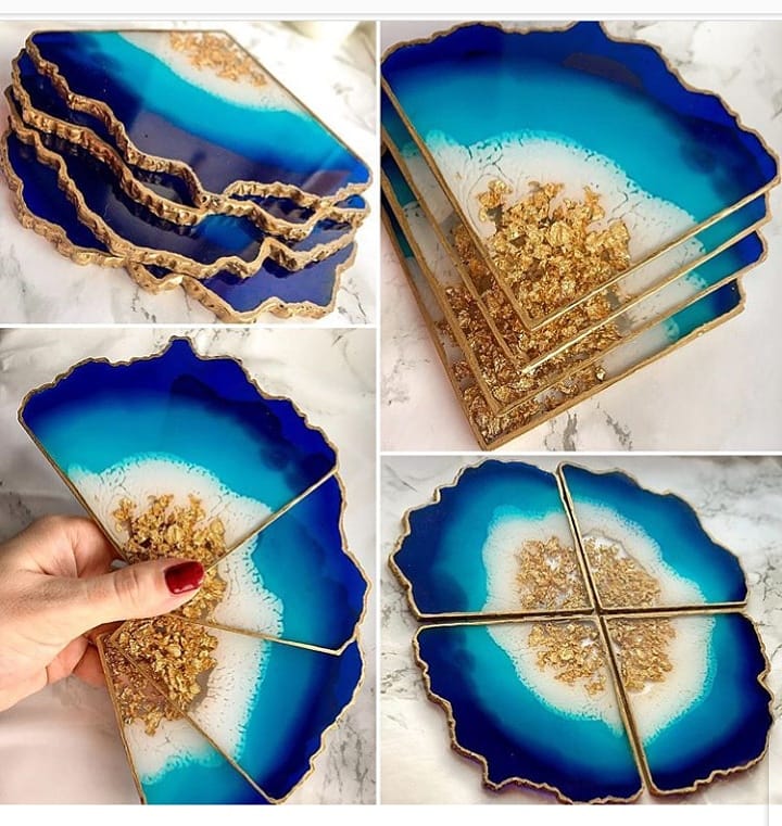 Resin Coasters - Geode - Housewarming Gift - Set of 4