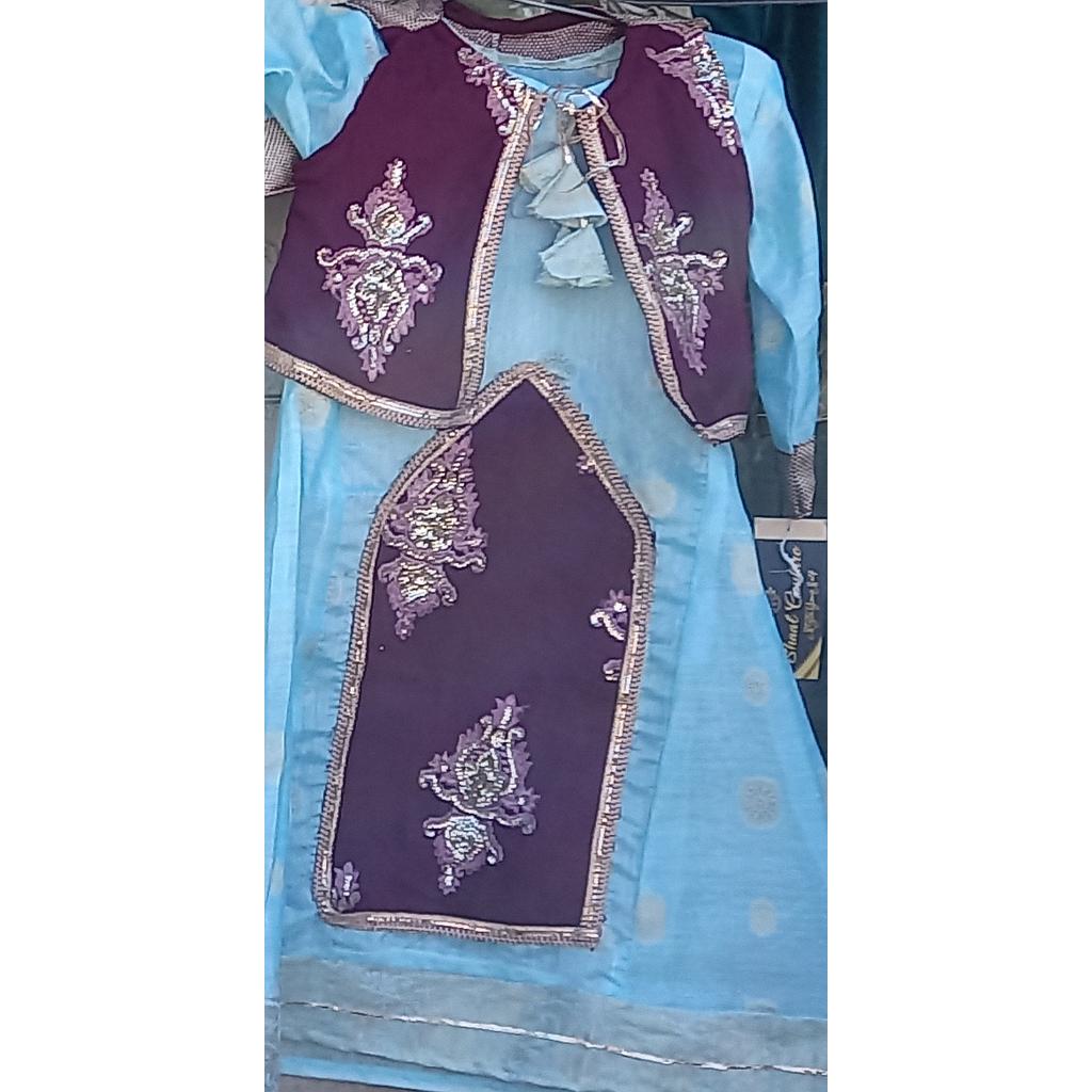 Sky Blue Balochi Frock