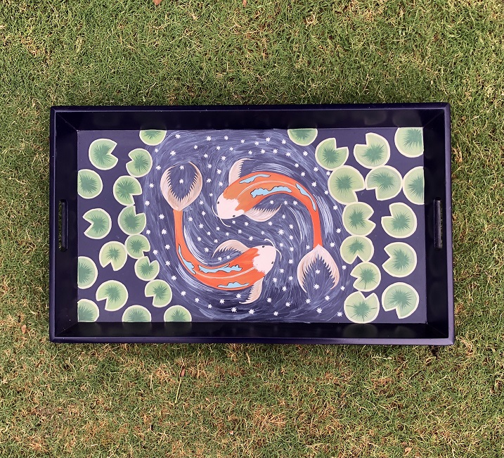 Pond Hand painted Tray