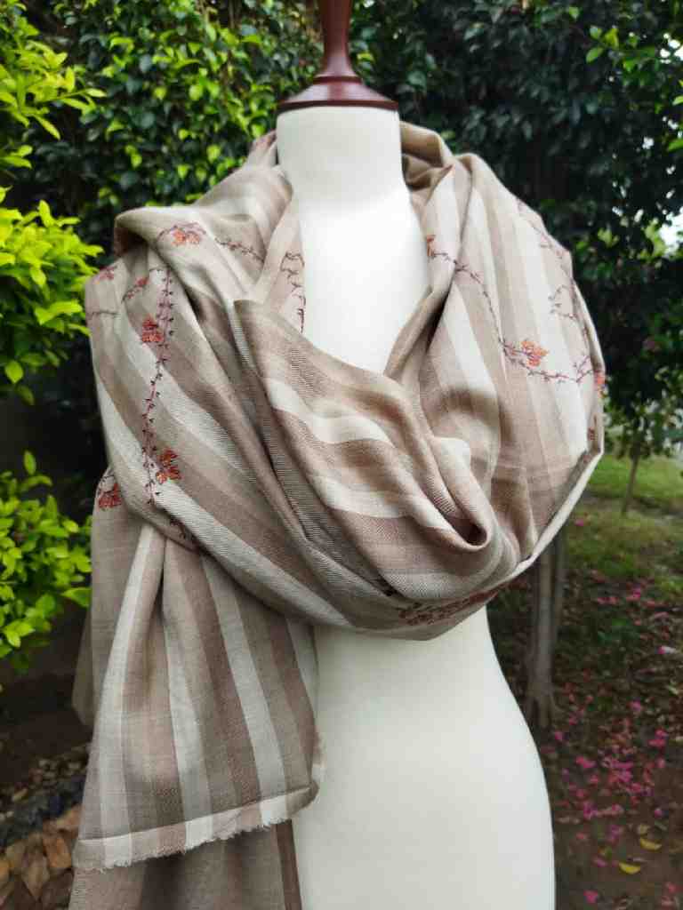 Woollen Pashmina Shawl with Kani Outline