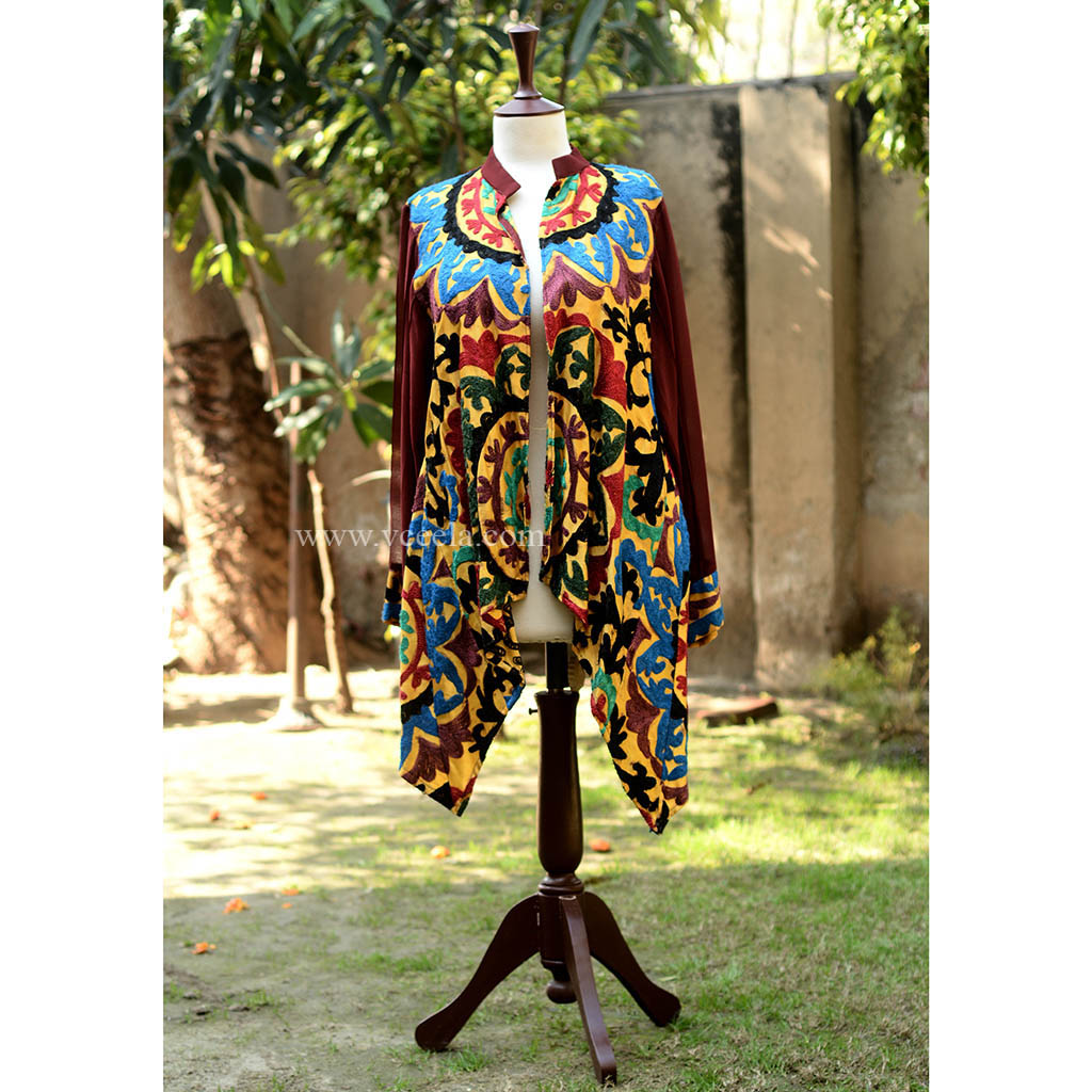 Kantha Work Ladies Shirt Coat