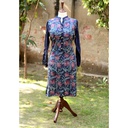 Blue Shirt with Hand Embroidered Kantha Work