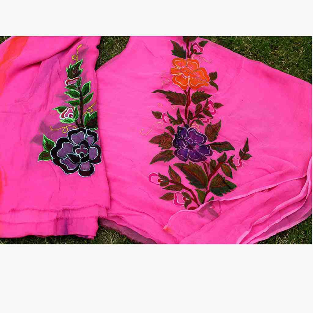 Hand Embroidered Pakistani Chiffon Shirt Piece
