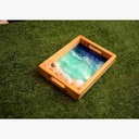 HANDMADE Wooden Tray - Cosmos Pattern with Ocean