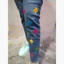 Denim Jeans with Beautiful Hand Embroidery  