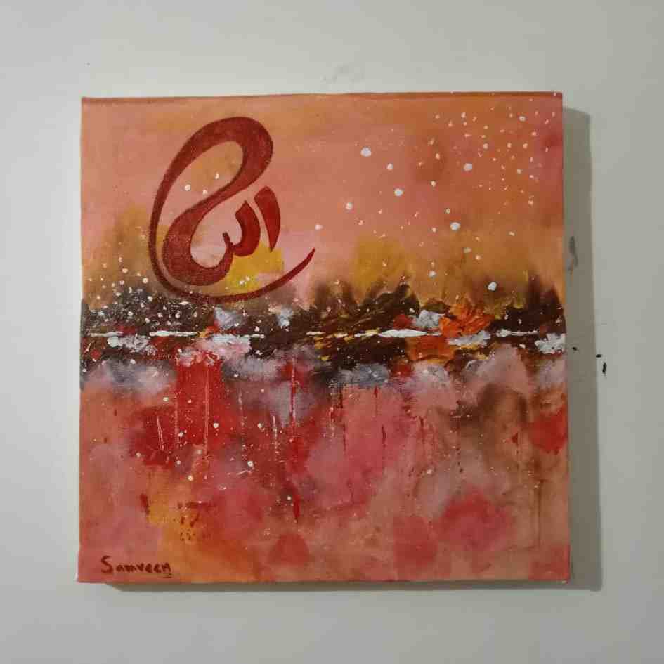 Abstract Calligraphy Acrylic Painting