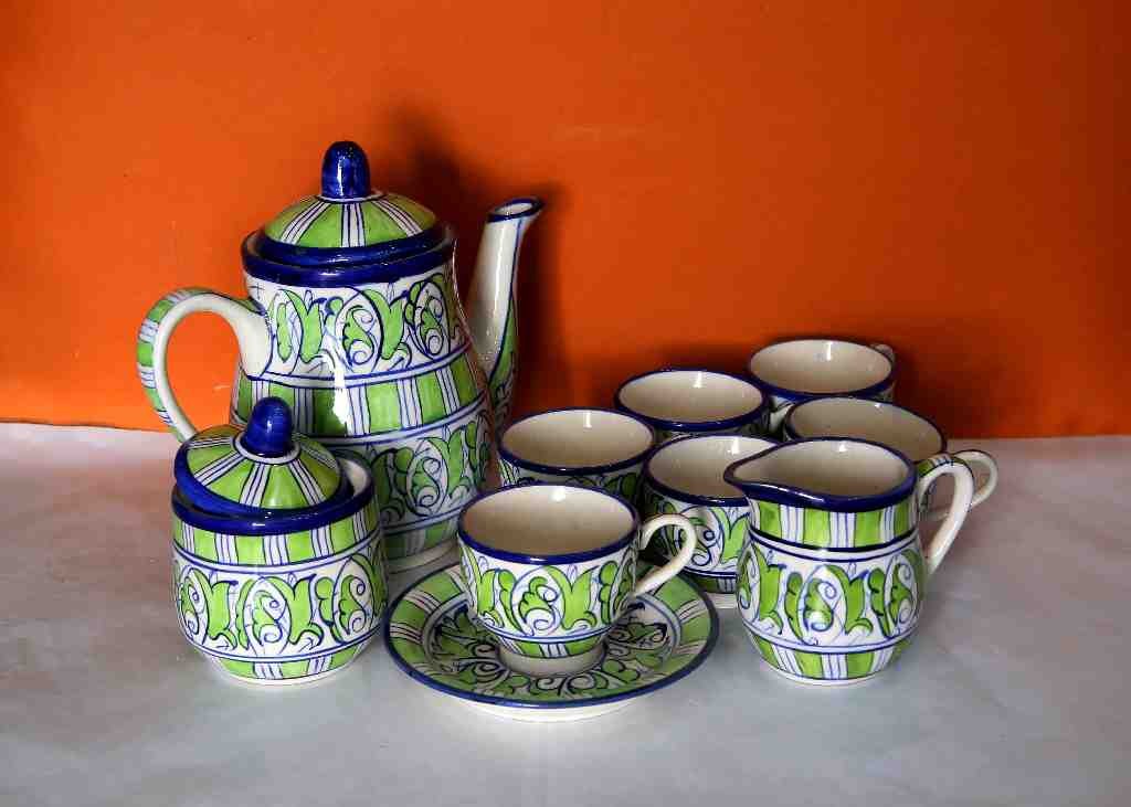 Blue Pottery Tea Set