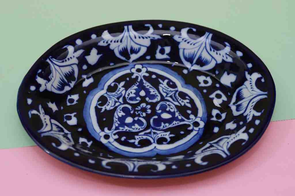 Blue Pottery Rice Dish 