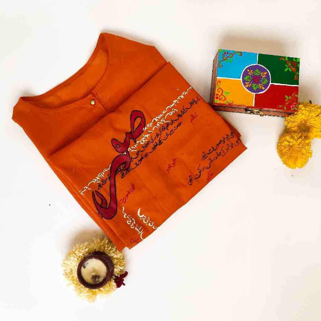 Khobsurat – Orange Stitched Shirt