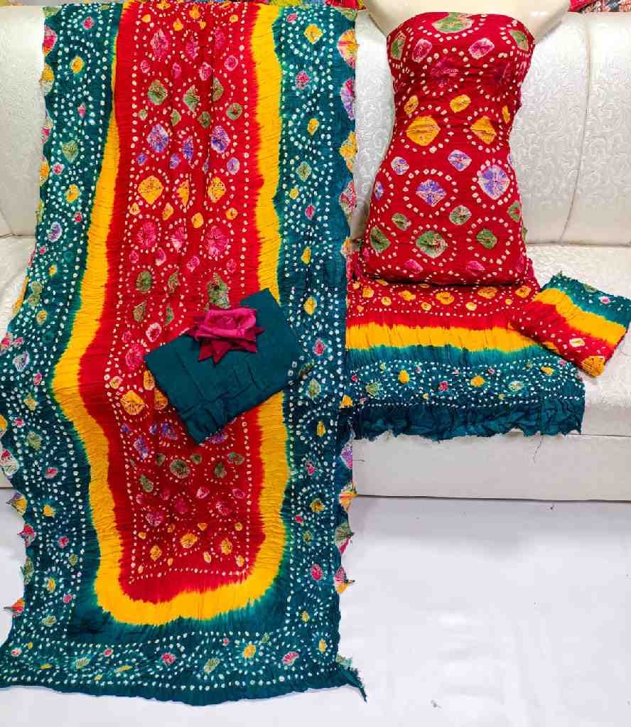 Traditional Handmade Rajasthani Chunri (3-Piece)