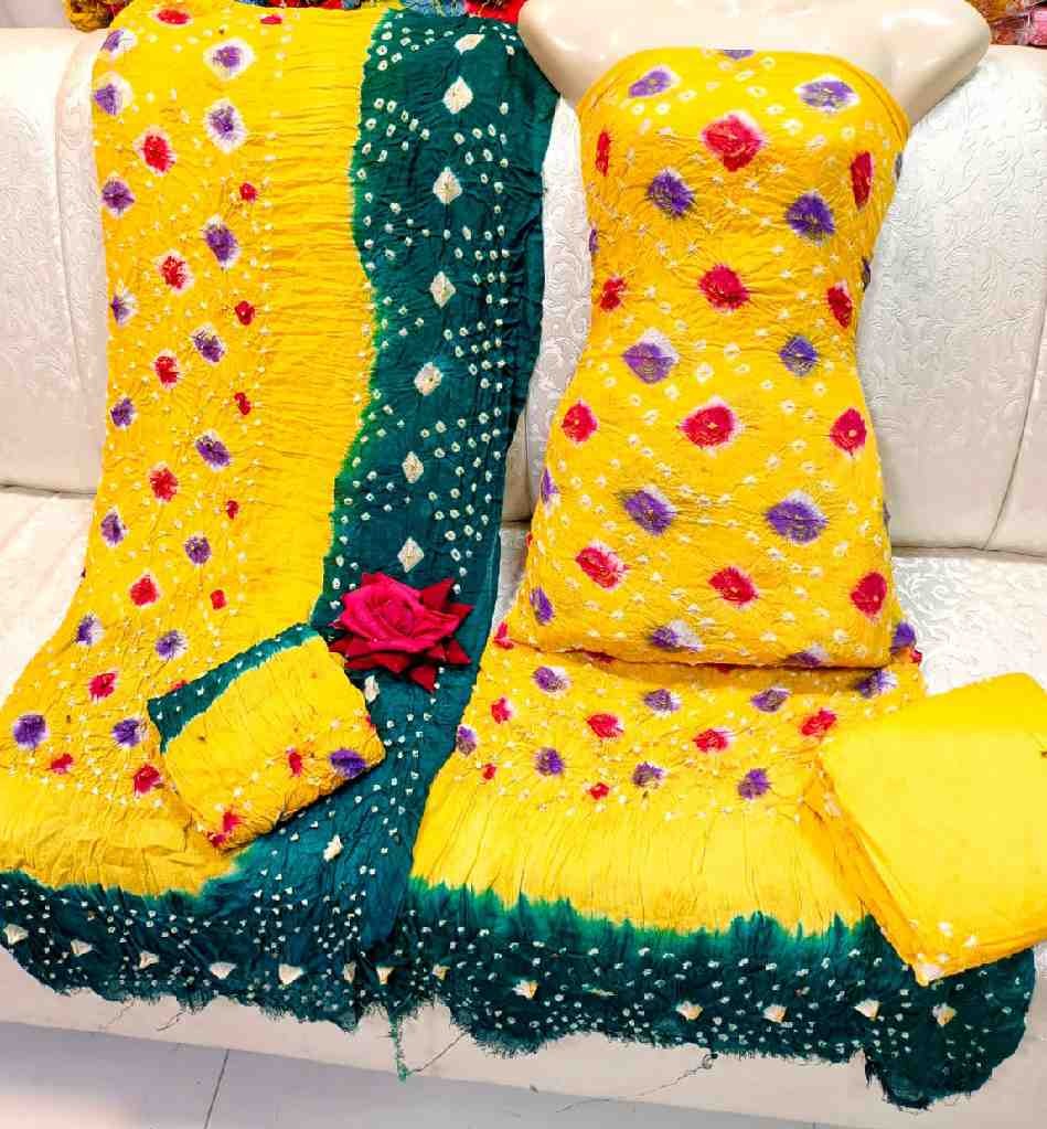 Traditional Handmade Rajasthani Chunri (3-Piece)