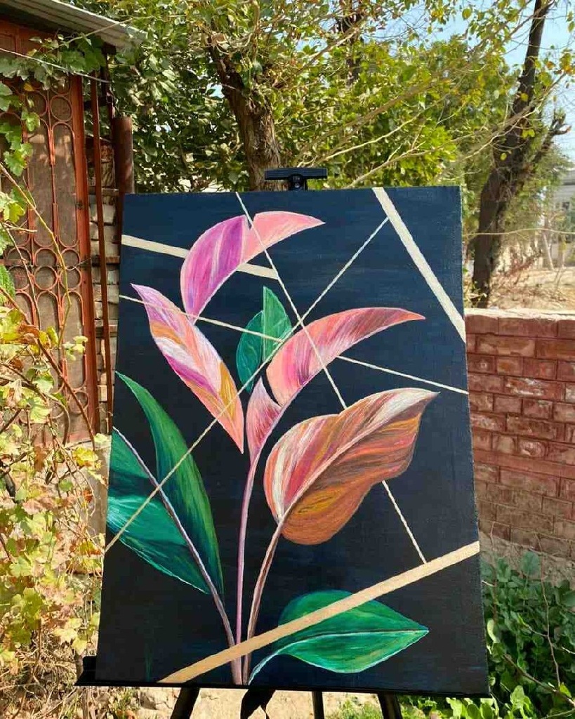 Tropical Leaf Abstract Painting