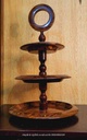 Natural Geo Rosewood Decorative Brown Tiered Stand With Brass Inlay