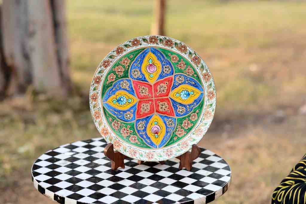 Naqashi Art Hand Painted Wooden Plate